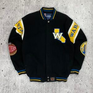 NBA JH Designs Golden State Warriors Varsity Jacket - Small