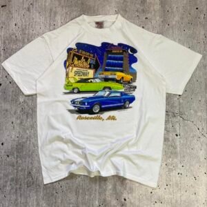 90s Car Graphic Single Stitch T-Shirt - Large