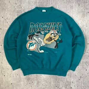 Vintage 90s Taz x NFL Miami Dolphins Sweatshirt - Large