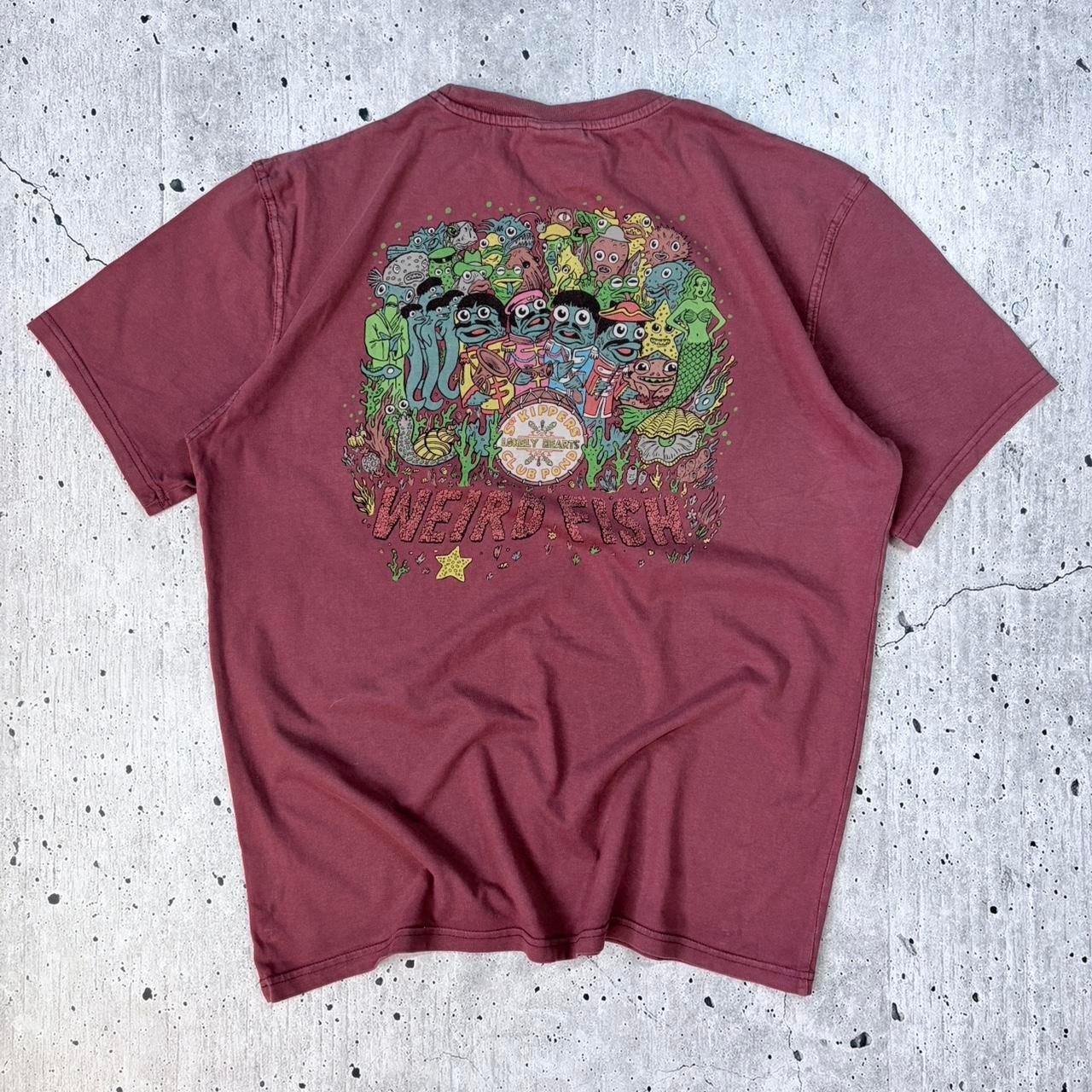 Vintage Weird Fish Graphic T-Shirt - Medium - Image 2