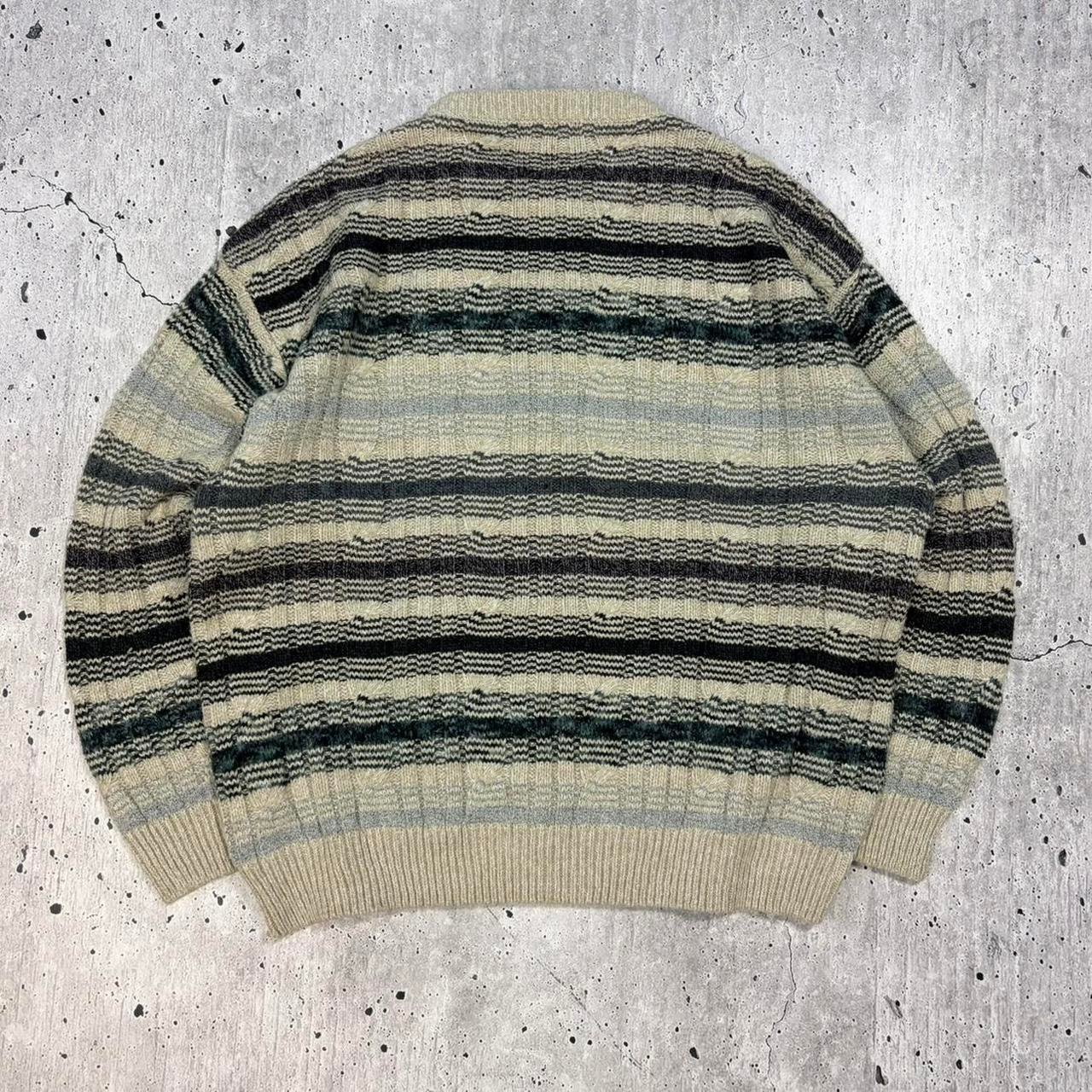 Vintage Striped Cable Knit Jumper - Large - Image 2