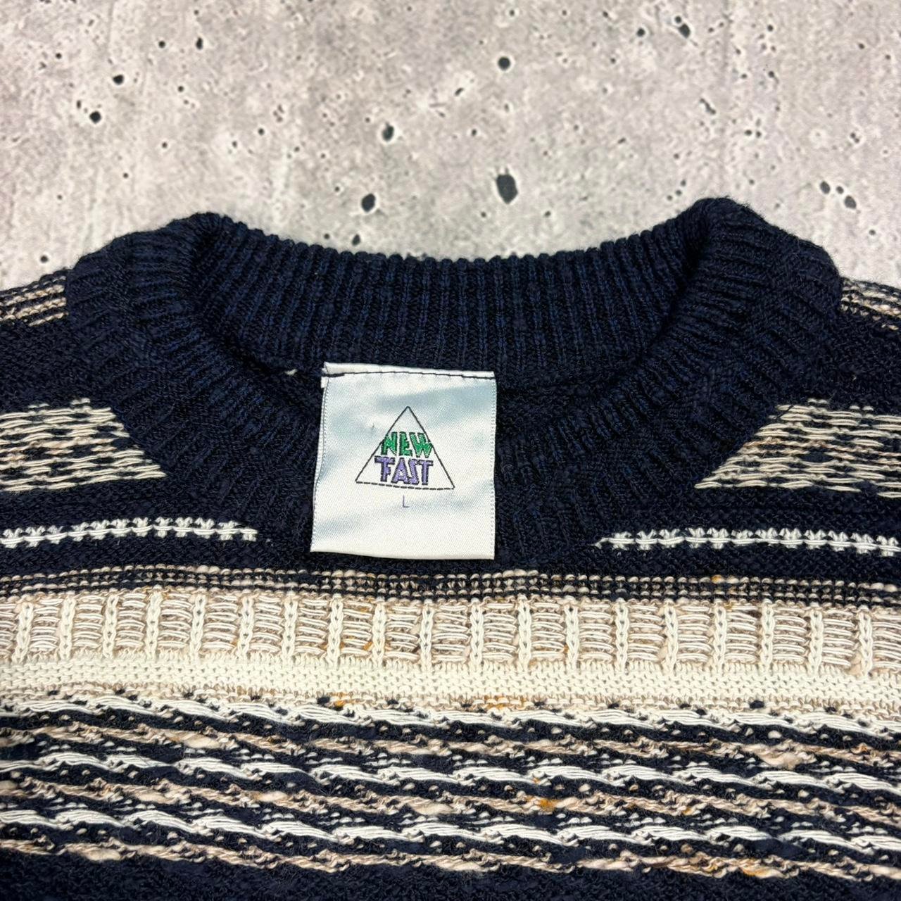 Vintage 90s Pattern Knitted Jumper - Large - Image 7