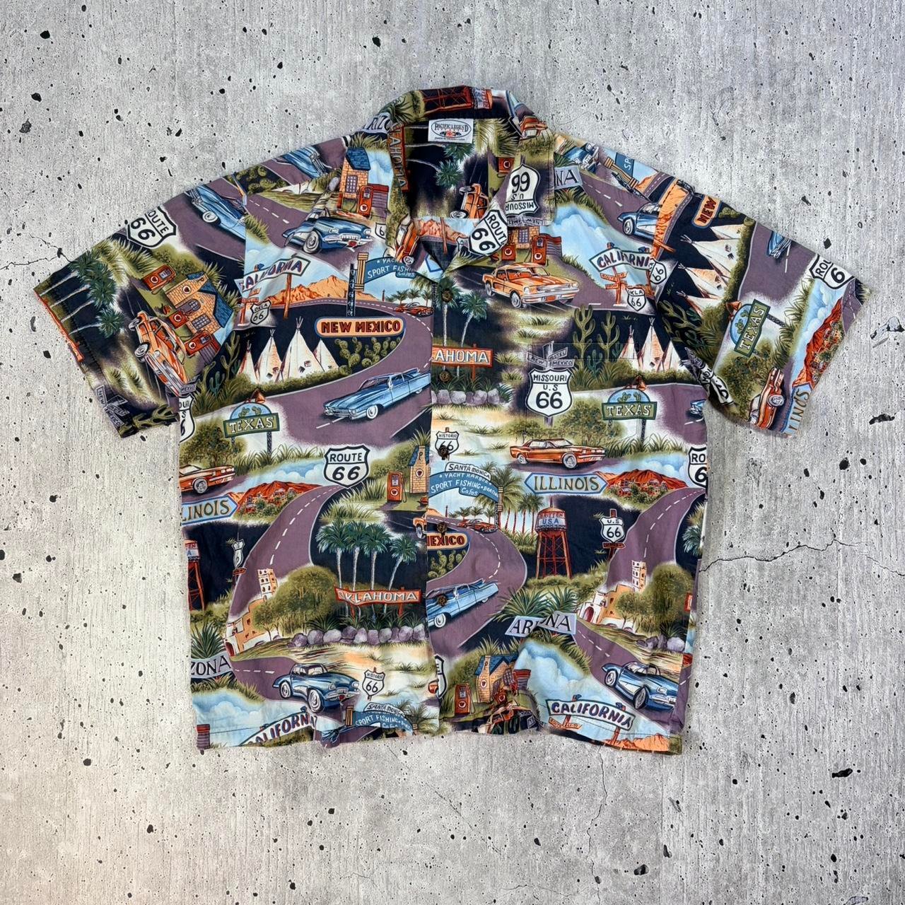 Vintage USA Route 66 Pattern Shirt - XL