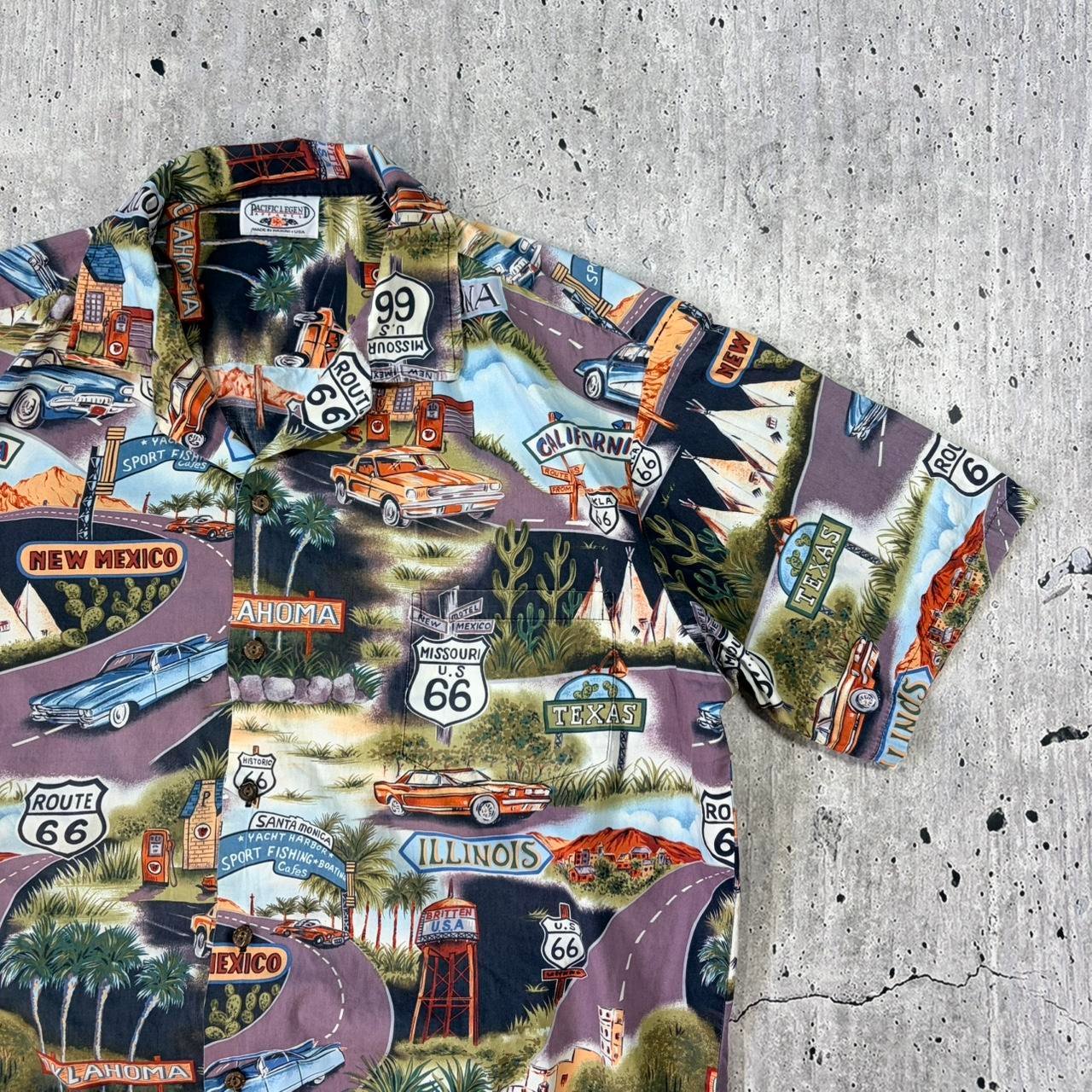 Vintage USA Route 66 Pattern Shirt - XL - Image 3